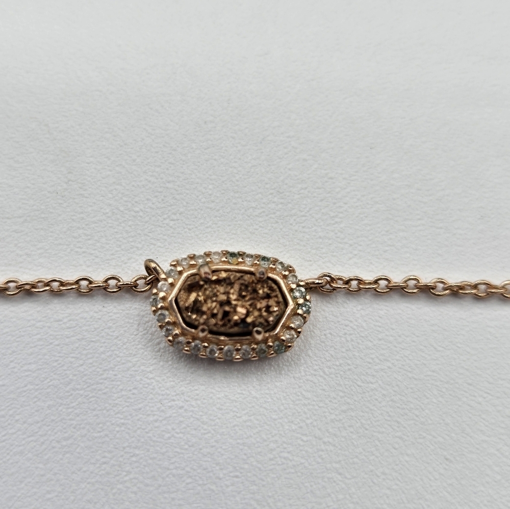KENDRA SCOTT Chelsea Necklace in Rose Gold Drusy Stone - Picture 4 of 5